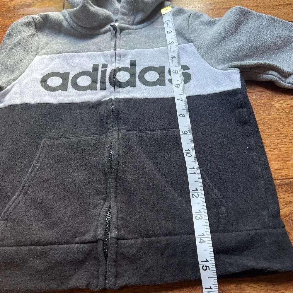 Kids Adidas Sweat Suit Set Gray White Black 5T